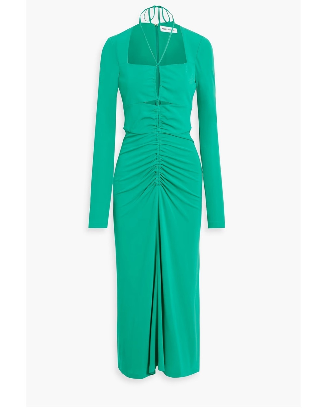 NEW NWT Rebecca Vallance Edie Cut-Out Ruched Jersey Midi Dress - Picture 2 of 12